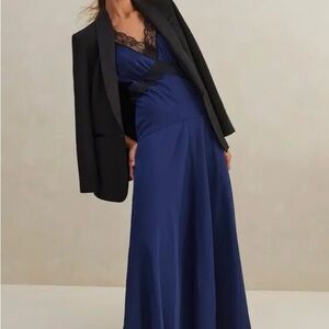 Elegant Blue Gown with lace